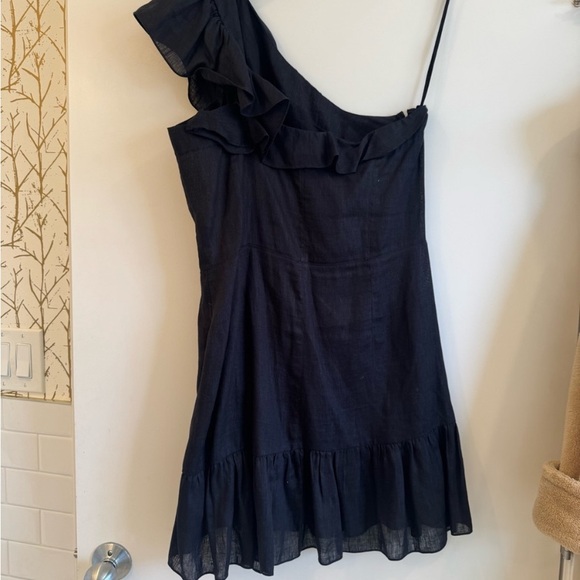 Isabel Marant Black One-Shoulder Ruffle Dress - Picture 1 of 6